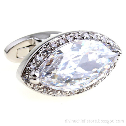 Cufflinks Manufacturer Make Custom Oval Rhinestone Cufflinks